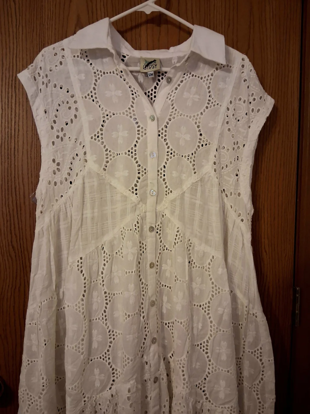 Jaded Gypsy Eyelet Button Down Dress / Duster Sz S/M - Picture 8 of 12